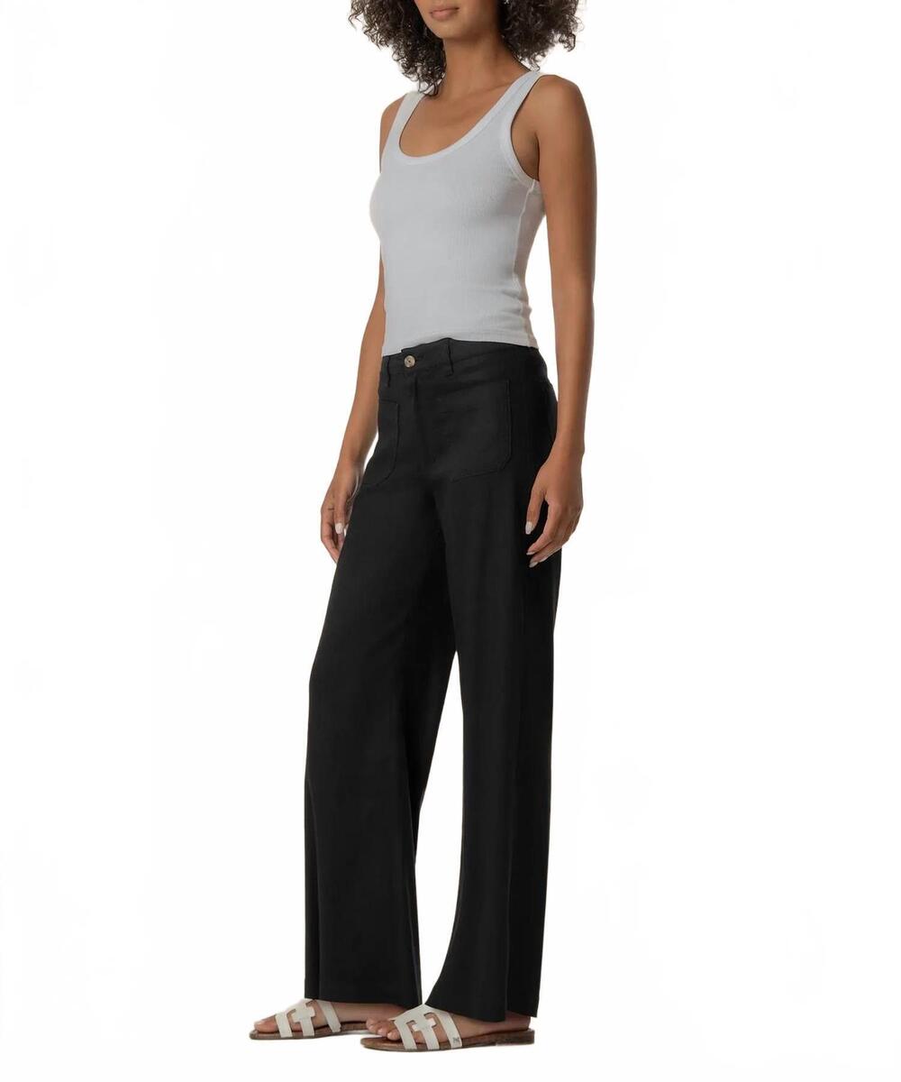 NEW KUT FROM THE KLOTH meg high rise wide leg linen pants in black - Picture 4 of 5